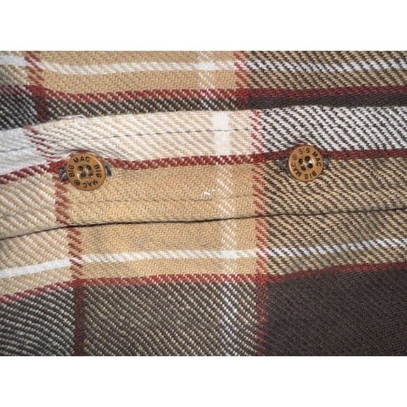 Vintage Distressed 70s Big Mac Flannel Button Up Shirt Adult Size Large MiUSA - Picture 15 of 16